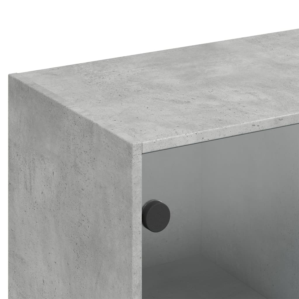 bogreol med låger 136x37x142 cm konstrueret træ betongrå
