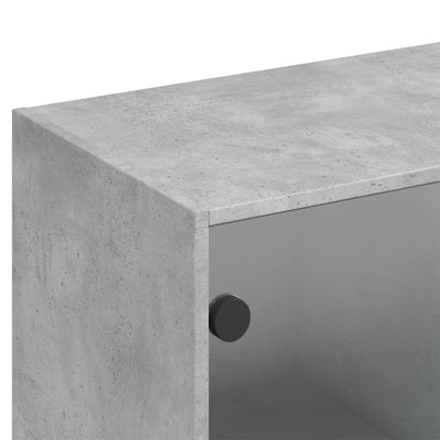 bogreol med låger 136x37x142 cm konstrueret træ betongrå