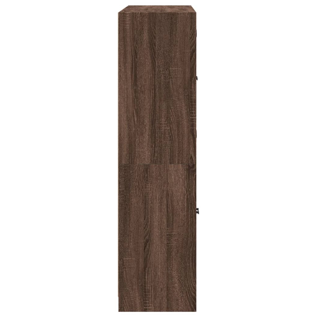 bogreol med låger 136x37x142 cm konstrueret træ brunt eg
