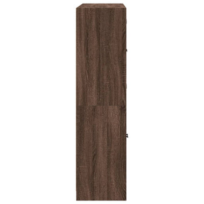 bogreol med låger 136x37x142 cm konstrueret træ brunt eg