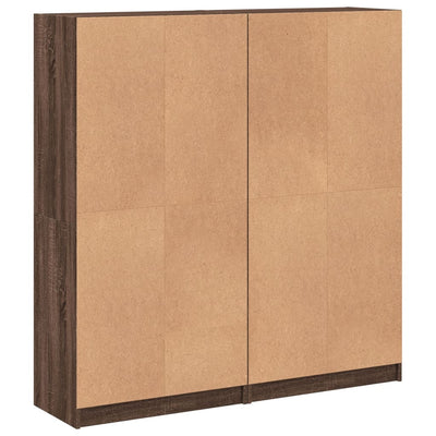 bogreol med låger 136x37x142 cm konstrueret træ brunt eg