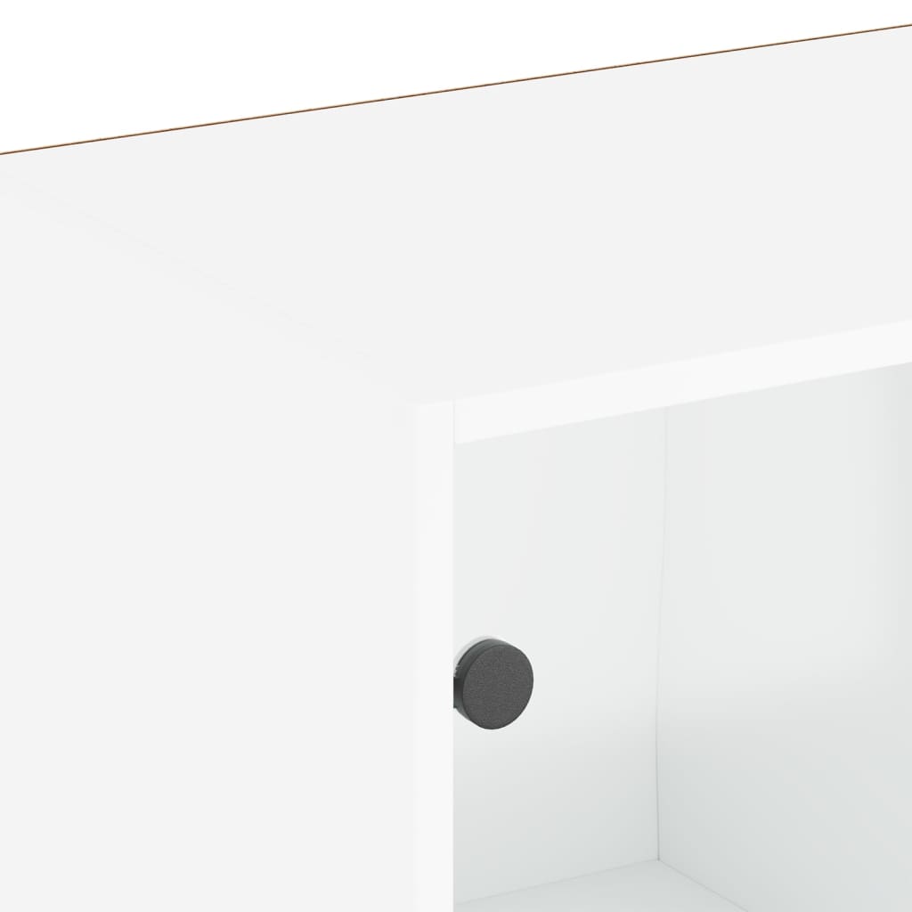 bogreol med låger 204x37x75 cm konstrueret træ hvid