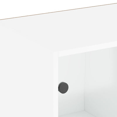 bogreol med låger 204x37x75 cm konstrueret træ hvid