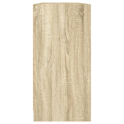 bogreol med låger 204x37x75 cm konstrueret træ sonoma-eg