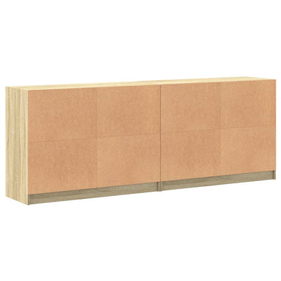 bogreol med låger 204x37x75 cm konstrueret træ sonoma-eg