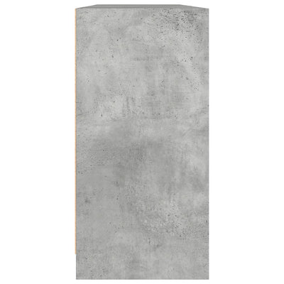bogreol med låger 204x37x75 cm konstrueret træ betongrå