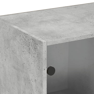 bogreol med låger 204x37x75 cm konstrueret træ betongrå