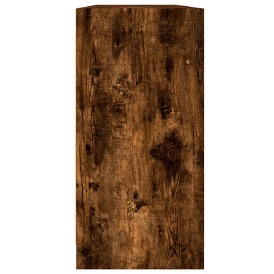 bogreol med låger 204x37x75 cm konstrueret træ røget egetræ