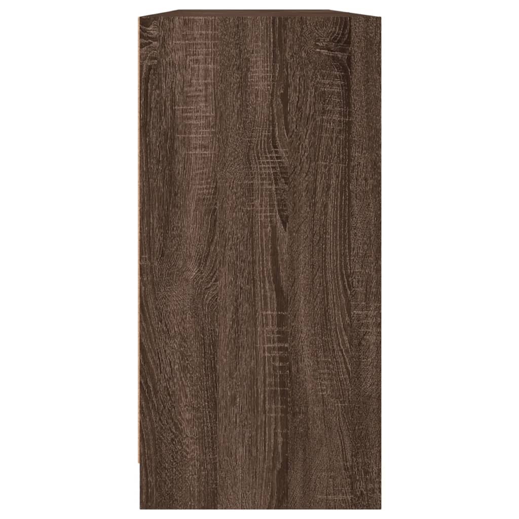 bogreol med låger 204x37x75 cm konstrueret træ brunt eg