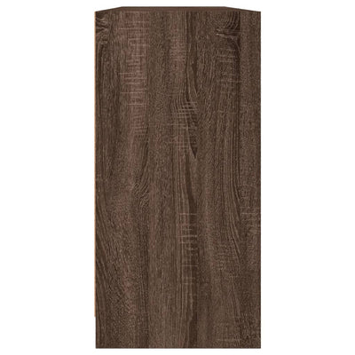 bogreol med låger 204x37x75 cm konstrueret træ brunt eg
