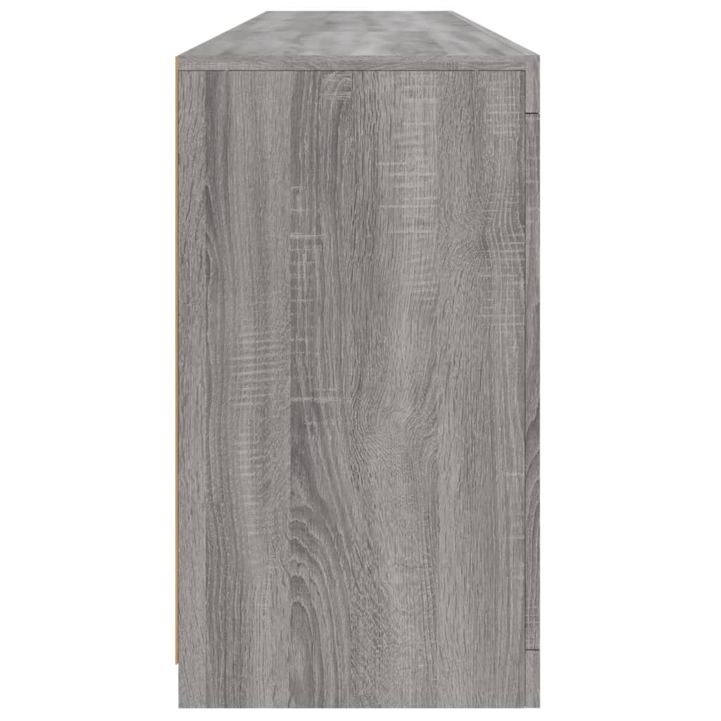 skænk med LED-lys 162x35x75 cm grå sonoma-eg