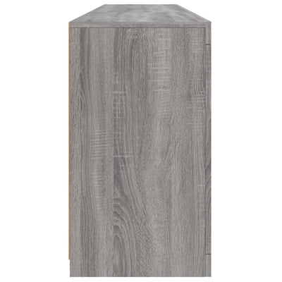skænk med LED-lys 162x35x75 cm grå sonoma-eg