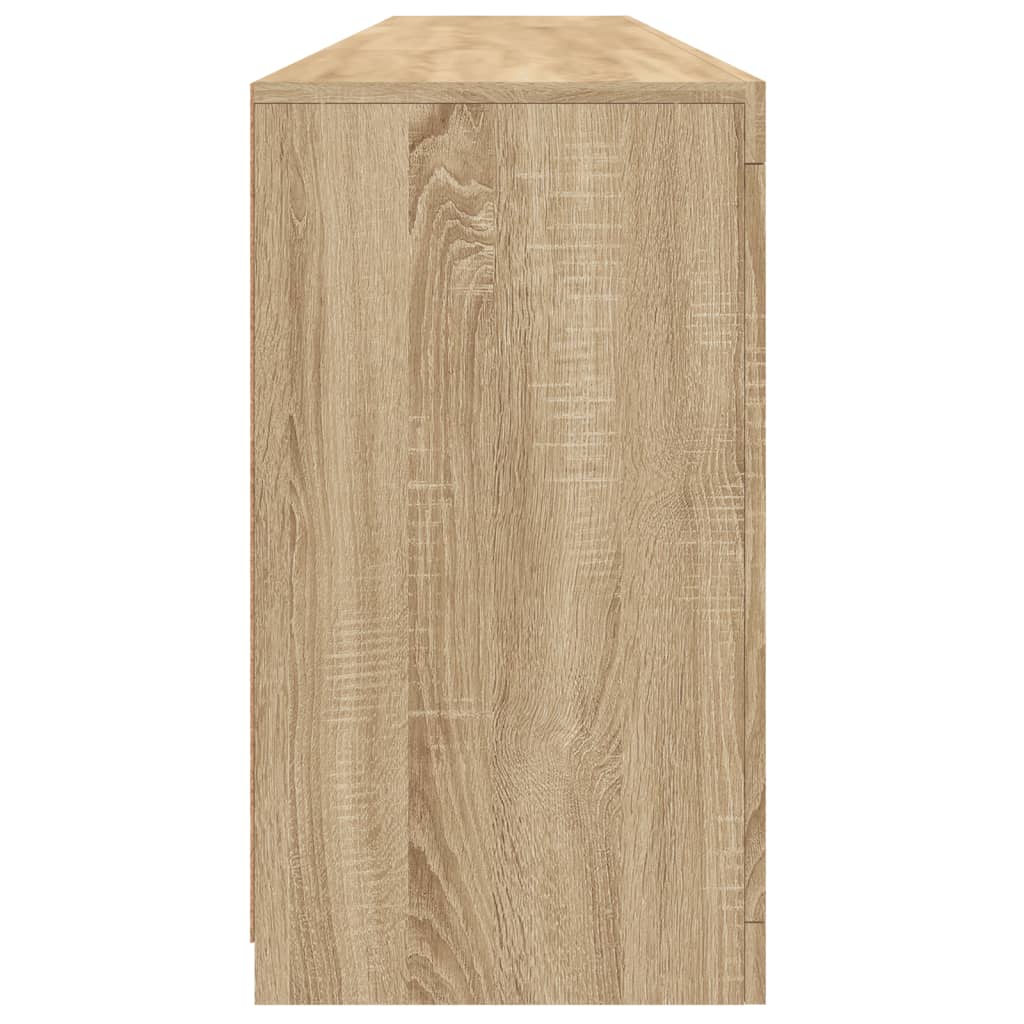 skænk med LED-lys 202x37x67 cm sonoma-eg