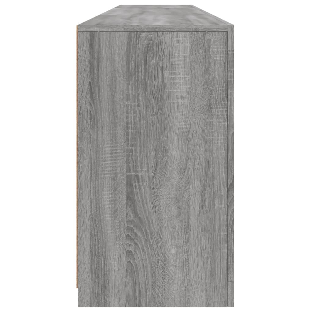 skænk med LED-lys 202x37x67 cm grå sonoma-eg