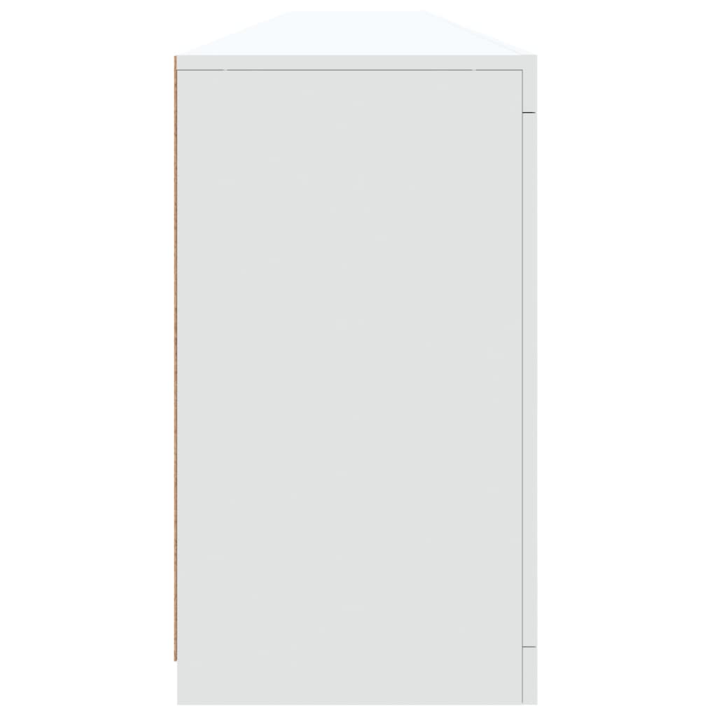 skænk med LED-lys 283x37x67 cm hvid
