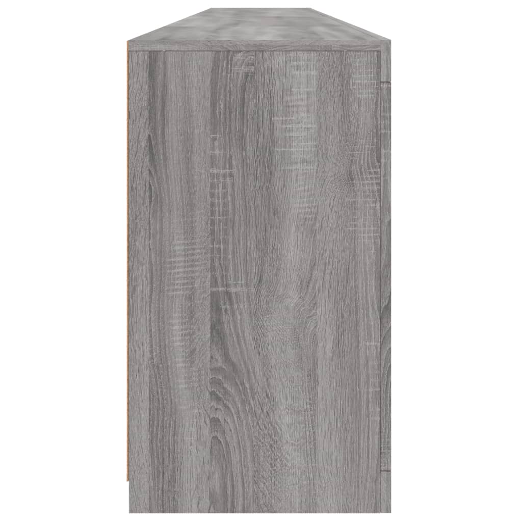 skænk med LED-lys 283x37x67 cm grå sonoma-eg