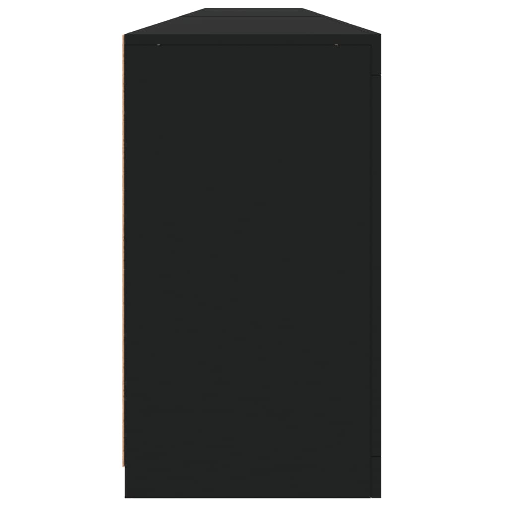 skænk med LED-lys 283x37x67 cm sort