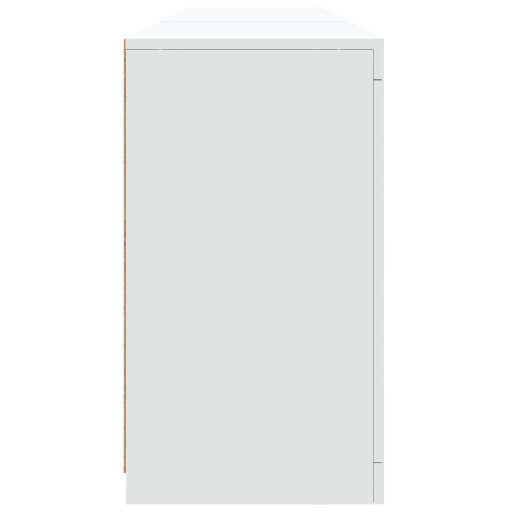 skænk med LED-lys 181,5x37x67 cm hvid