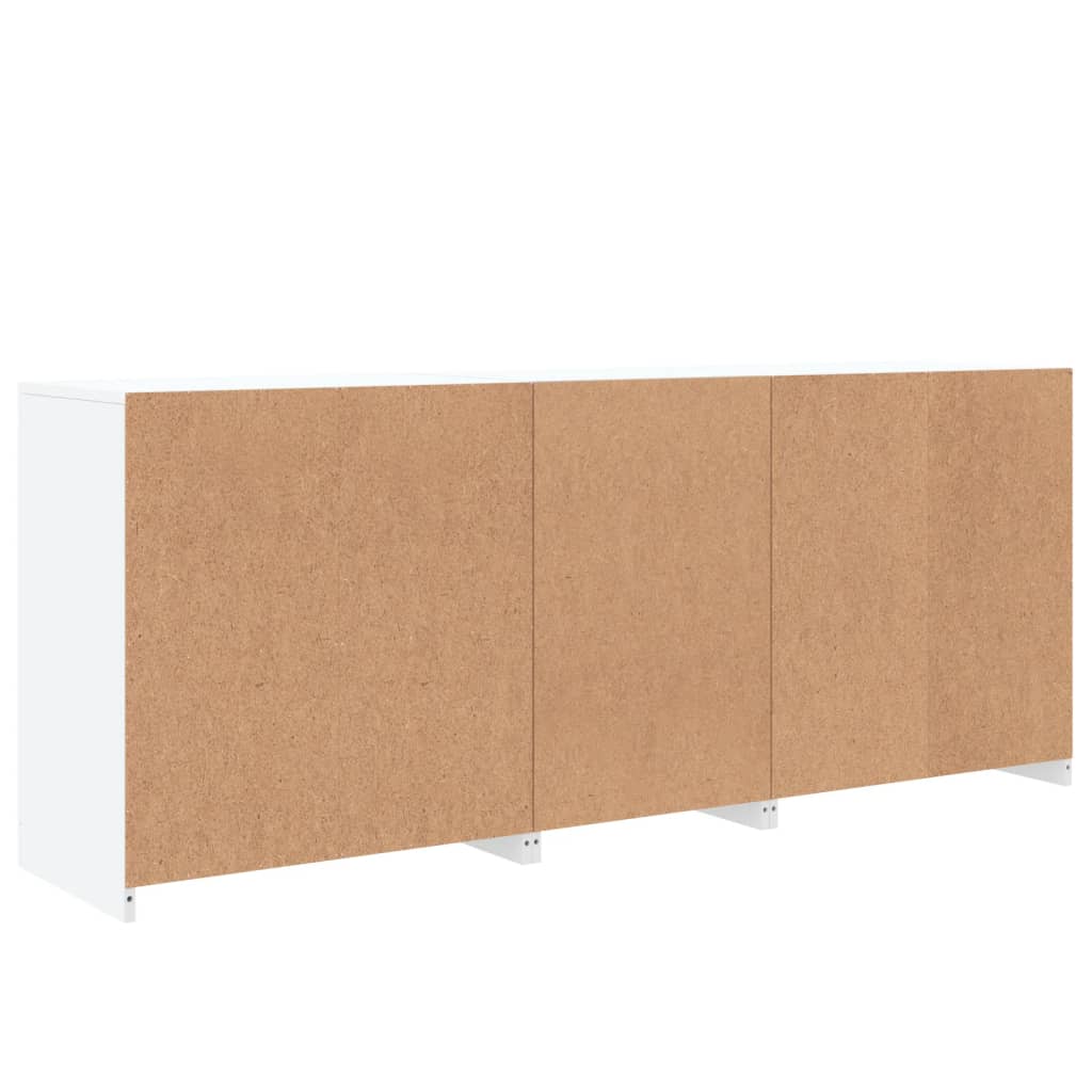 skænk med LED-lys 181,5x37x67 cm hvid