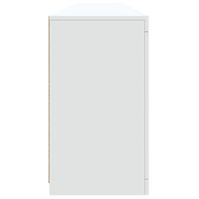 skænk med LED-lys 202x37x67 cm hvid