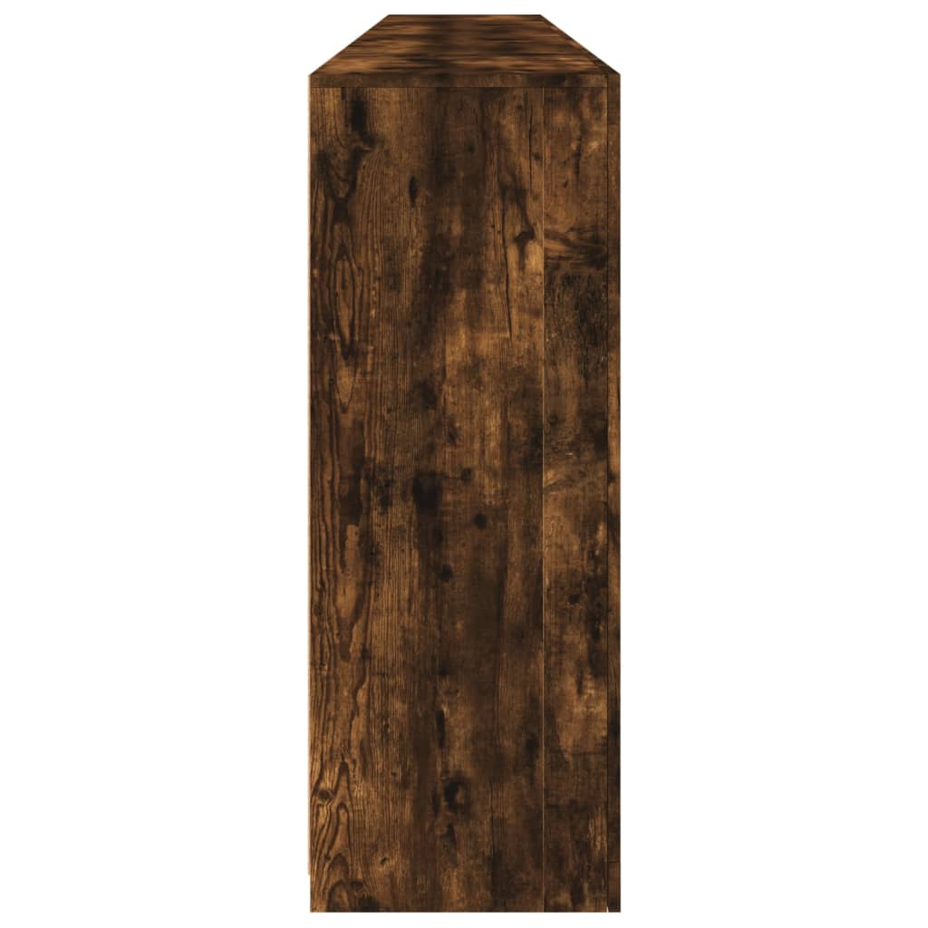 skænk med LED-lys 283x37x100 cm røget egetræsfarve