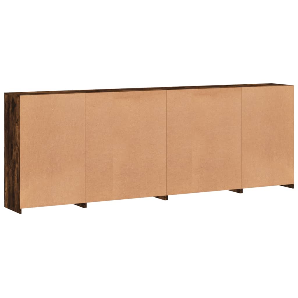 skænk med LED-lys 283x37x100 cm røget egetræsfarve