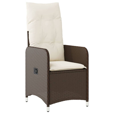 havestole 2 stk. med lænefunktion og bord polyrattan brun