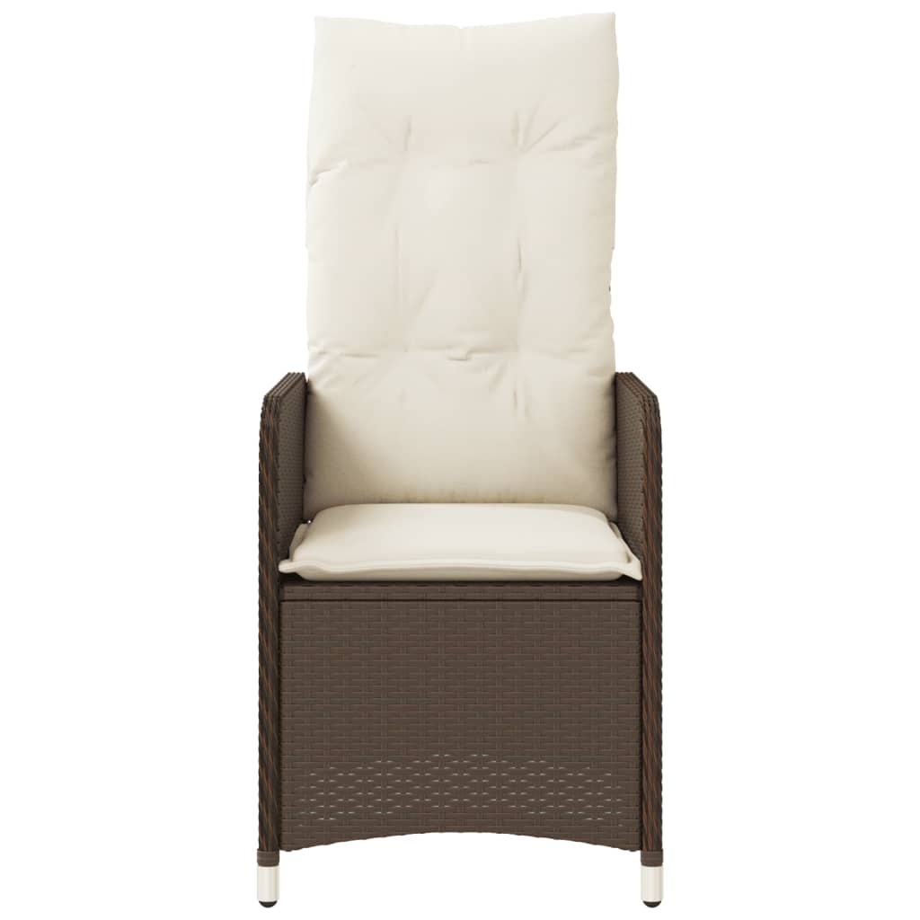havestole 2 stk. med lænefunktion og bord polyrattan brun