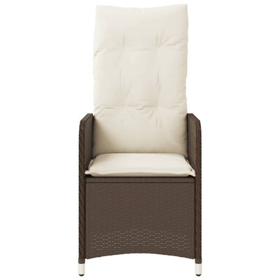 havestole 2 stk. med lænefunktion og bord polyrattan brun