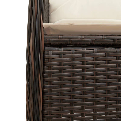havestole 2 stk. med lænefunktion og bord polyrattan brun