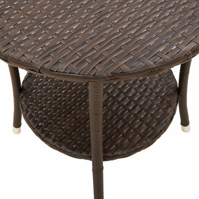 havestole 2 stk. med lænefunktion og bord polyrattan brun