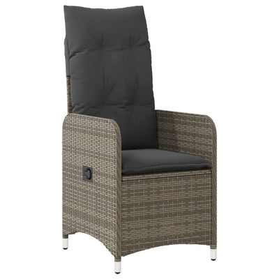havestole 2 stk. med lænefunktion og bord polyrattan grå