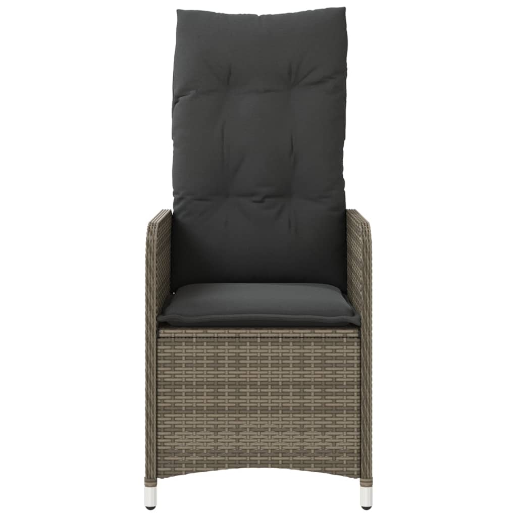havestole 2 stk. med lænefunktion og bord polyrattan grå