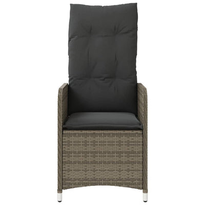 havestole 2 stk. med lænefunktion og bord polyrattan grå