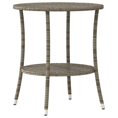 havestole 2 stk. med lænefunktion og bord polyrattan grå