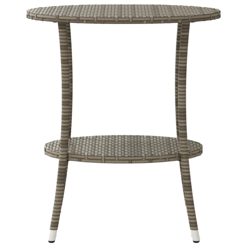 havestole 2 stk. med lænefunktion og bord polyrattan grå