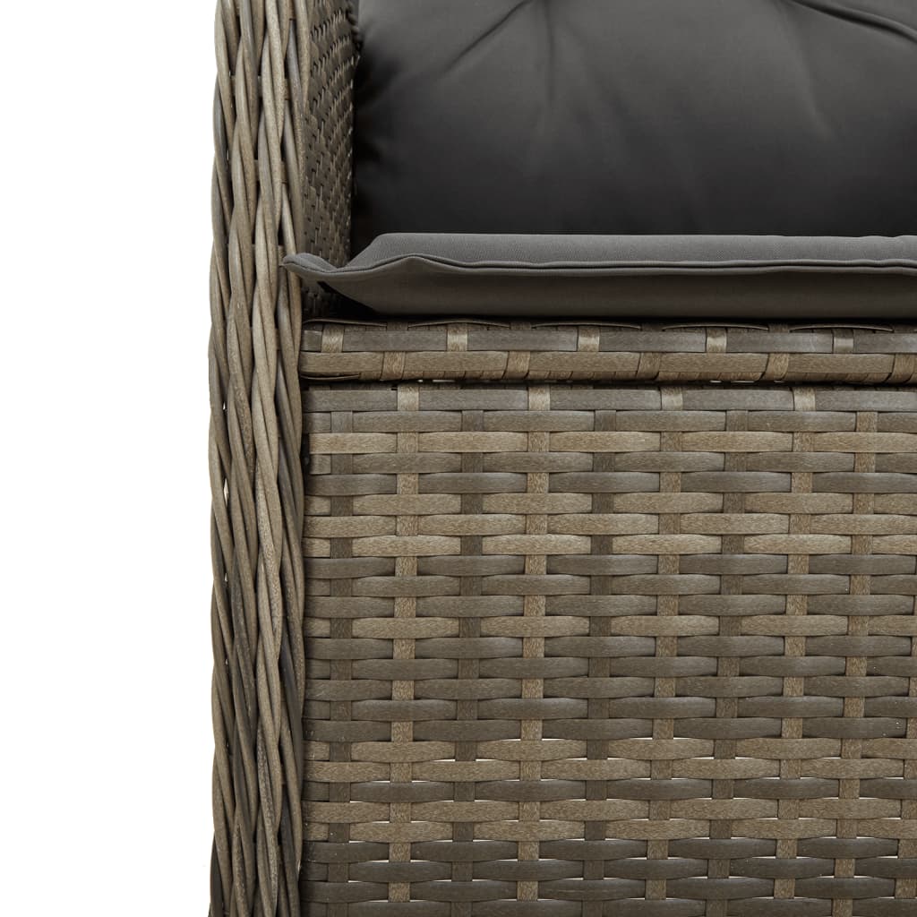 havestole 2 stk. med lænefunktion og bord polyrattan grå