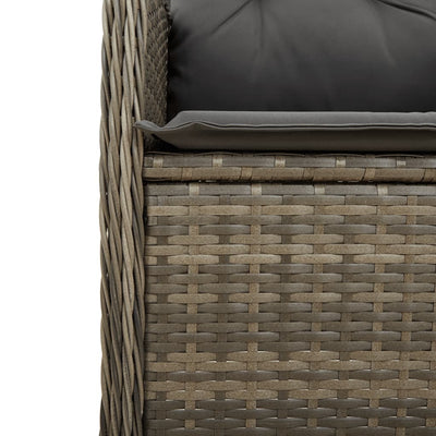 havestole 2 stk. med lænefunktion og bord polyrattan grå