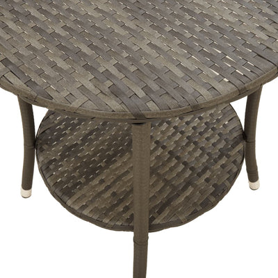 havestole 2 stk. med lænefunktion og bord polyrattan grå