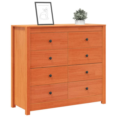 kommode 100x40x90 cm massivt fyrretræ gyldenbrun