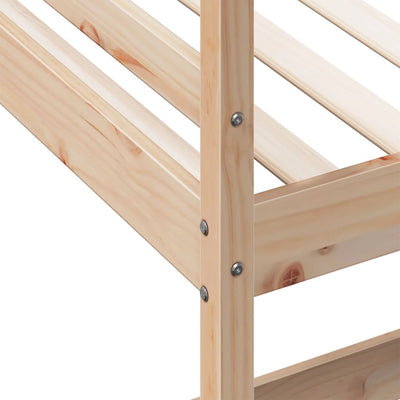 højseng med skrivebord 90x200 cm massivt fyrretræ