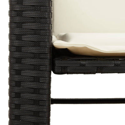 2-personers havesofa med bord og skamler polyrattan sort