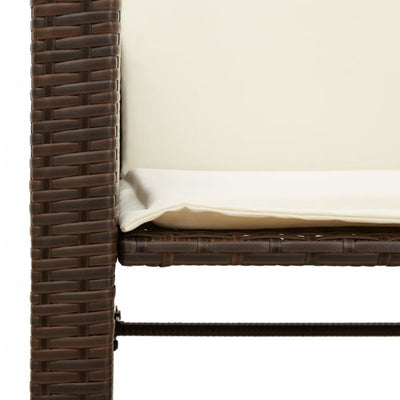 2-personers havesofa med bord og skamler polyrattan brun