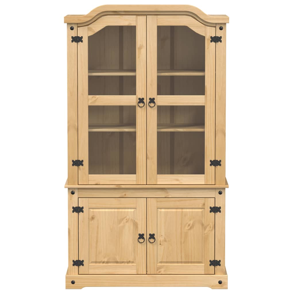 glasskab Corona 103,5x42x180 cm massivt fyrretræ