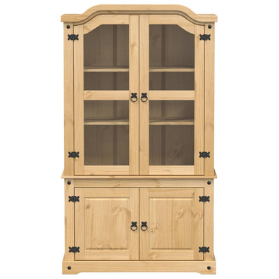 glasskab Corona 103,5x42x180 cm massivt fyrretræ