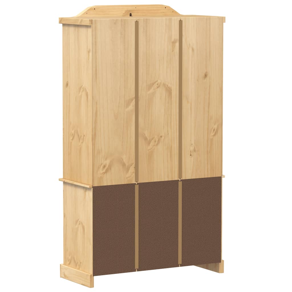 glasskab Corona 103,5x42x180 cm massivt fyrretræ
