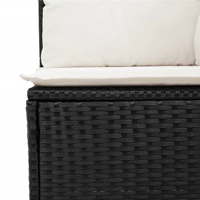 sofasæt til haven 9 dele med hynder polyrattan sort