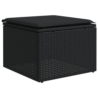 sofasæt til haven 10 dele med hynder polyrattan sort