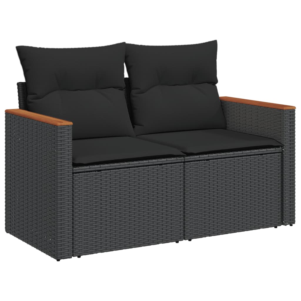 sofasæt til haven 8 dele med hynder polyrattan sort
