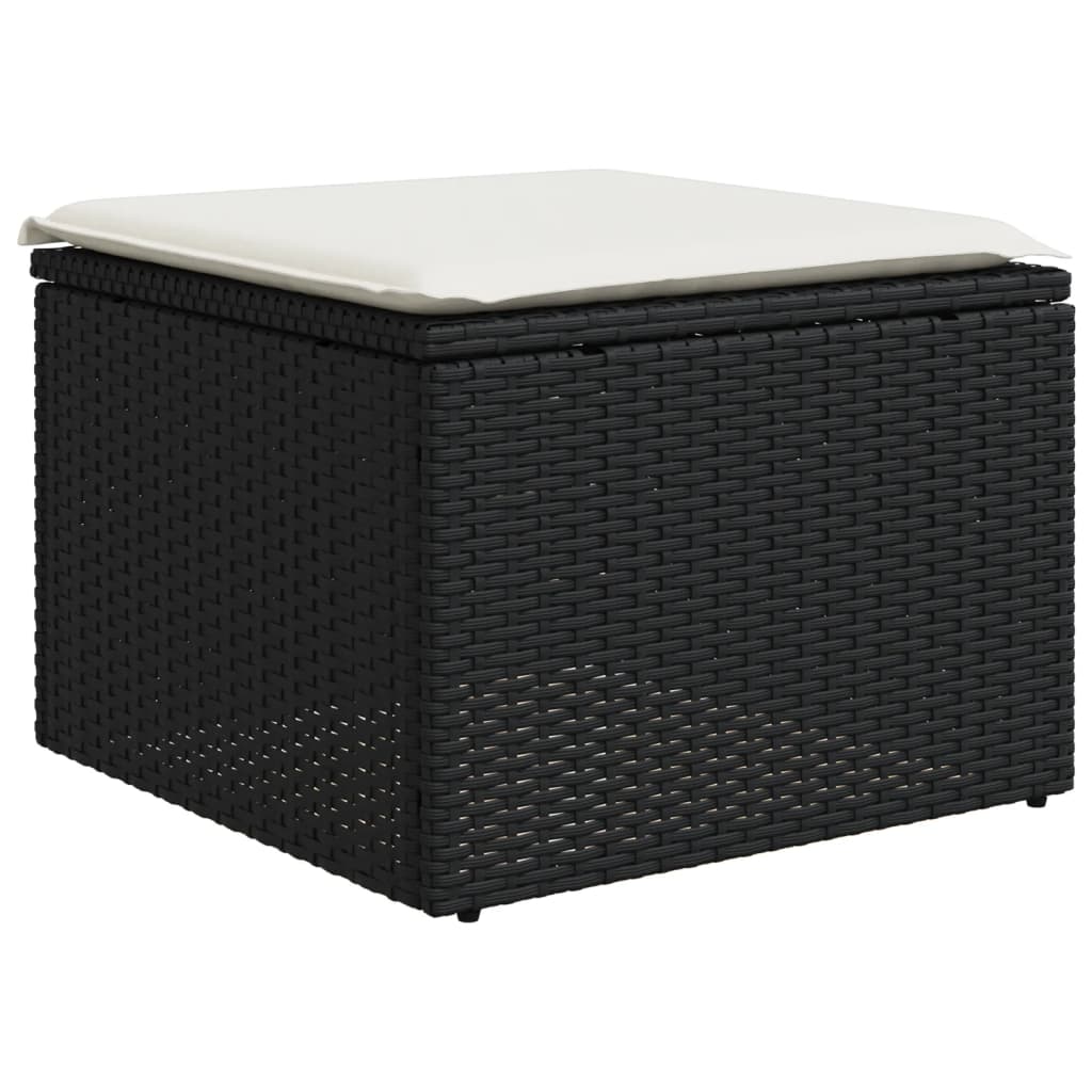sofasæt til haven 11 dele med hynder polyrattan sort